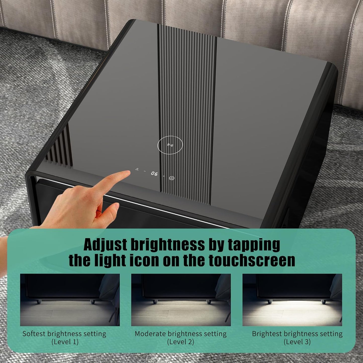 Multifunctional Bedside Table with Mini Refrigerator