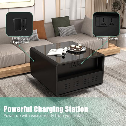 Multifunctional Bedside Table with Mini Refrigerator